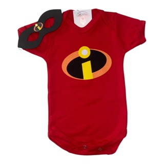 Body Bebe Menino Incriveis + Mascara - Temático Mesversário em Oferta na Shopee