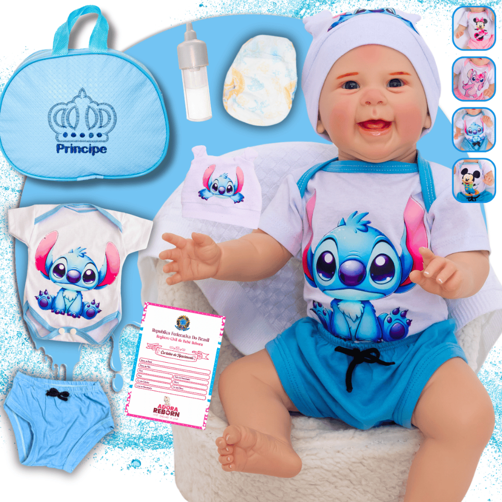 Bebê Reborn Menino Realista Original Articulado Corpo de Silicone Pode Dar Banho