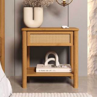 Mesa de Cabeceira Rattan 1 Gaveta 1 Nicho Madeira Freijó Cefira em Oferta na Shopee