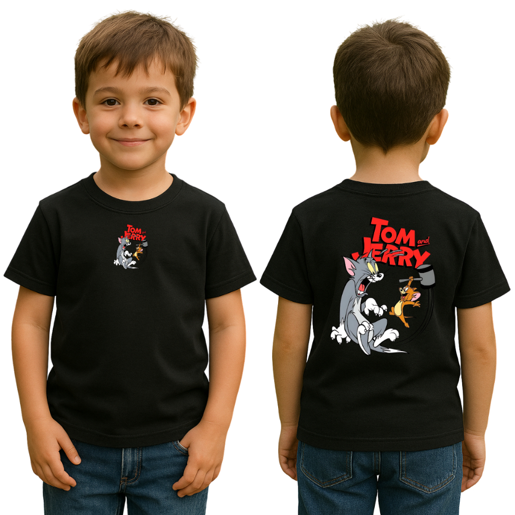 Camiseta Infantil Personagens Divertidos Tom And Jerry Masculina Meninos Boys Camisa Alta Qualidade.