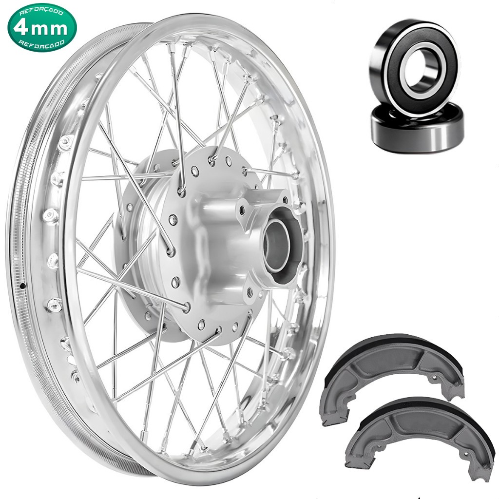 Roda Aro 17 Traseira Pop 100 Pop 110 Todas 4mm Raio Cromado