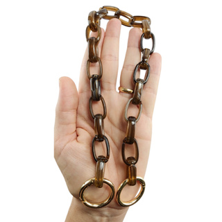 Alça para bolsa de mão feita com elos de resina  com argola articulada em Oferta na Shopee