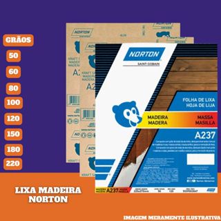 LIXA PARA MADEIRA/MASSA/PAREDE VARIOS GRÃOS NORTON A237 em Oferta na Shopee
