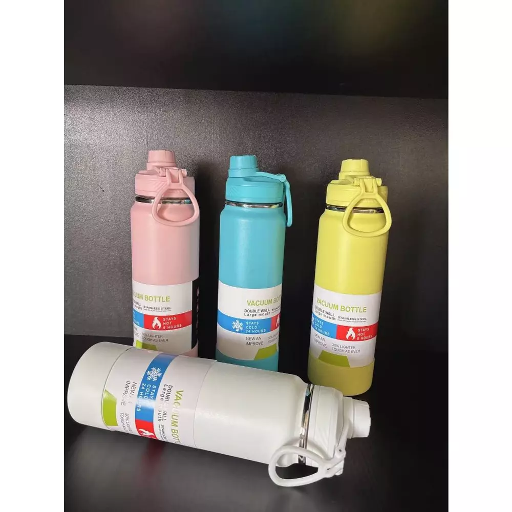 Garrafa Térmica com CAPA Protetora 600ml 800ml 1000ml Espacial Quente & Frio Com Isolamento De Inox Grande Capacidade