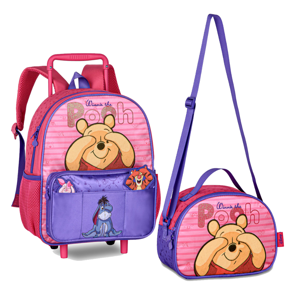 Kit Mochila de Rodas Infantil + Lancheira Pooh - Clio Style