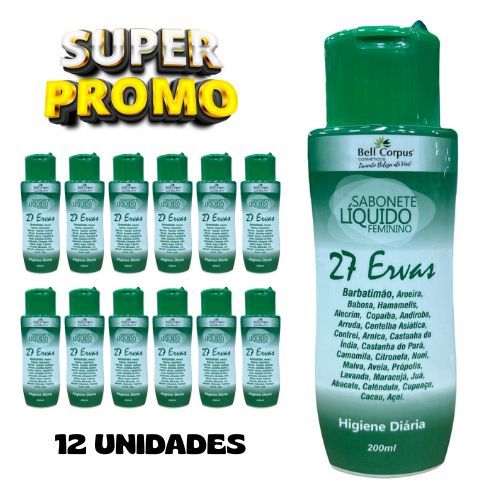 Sabonete Liquido Íntimo 200ml - Bell Corpus - 12 UNIDADES - (ESCOLHA A FRAGRÂNCIA NA VARIAÇÃO) em Oferta na Shopee