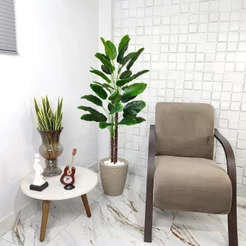 Banana Artificial Bananeira Ornamental Vaso Liso Pedra 150cm