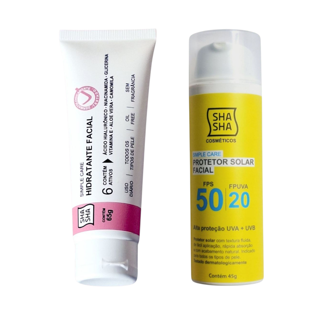SHA SHA Kit Hidratante Facial 65g + Protetor Solar Facial 45g Todos os tipos de pele