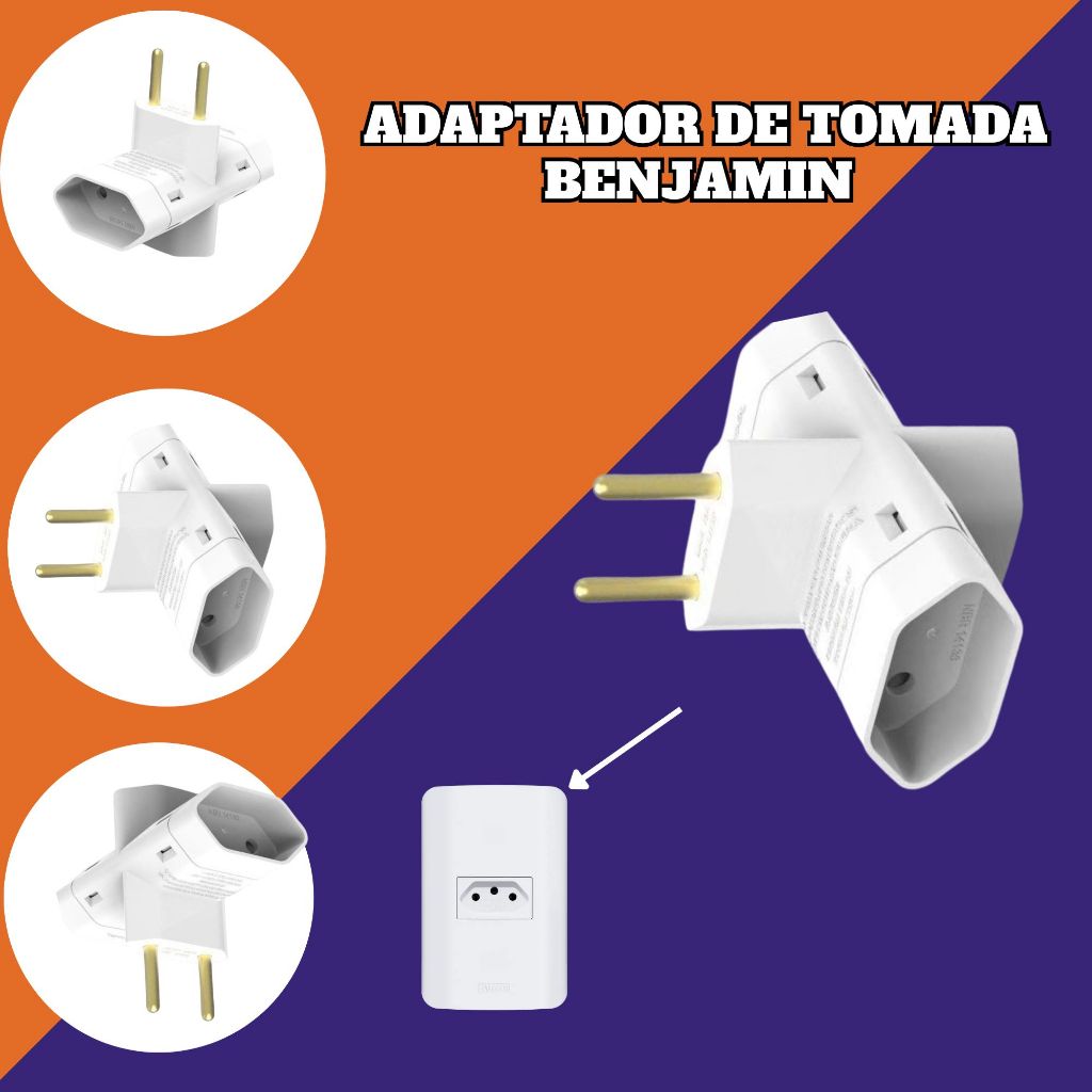 ADAPTADOR DE TOMADA BENAJAMIN 2P+10A CZ ILUMI