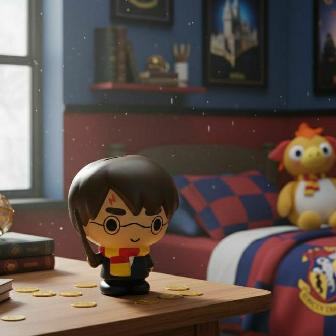 Cofre Harry Potter 3D Em Cerâmica Cofrinho Porta Moedas Decoração Quarto Potterhead