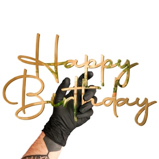 Lettering De Parede Happy Birthday Fino Acrílico Espelhado Leitoso 30x20 Aniversário Decoração em Oferta na Shopee
