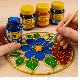 VERNIZ VITRAL ACRILEX FRASCO 37 ML em Oferta na Shopee