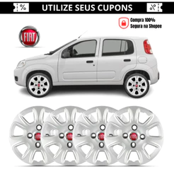 Kit 4 Calota Aro 13 Uno Vivace 2011 2012 2013 Com Emblema