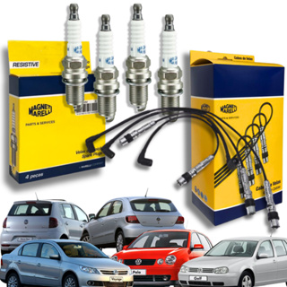 Jg Cabo + Velas Vw Gol Polo Fox Golf 1.6 8v Ea111 Power Magneti Marelli em Oferta na Shopee