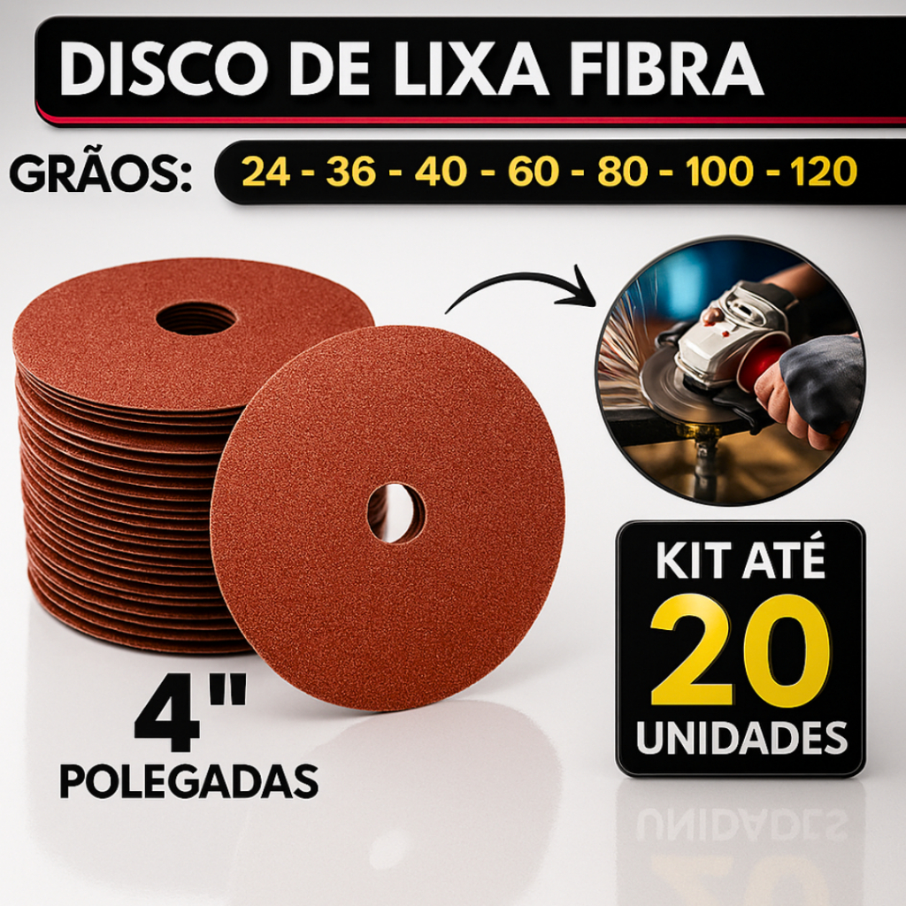 Disco de Lixa Fibra Para Madeira Ferro 4 Polegadas 4.1/2'' Lixadeira Esmerilhadeira Circular 115mm em Oferta na Shopee