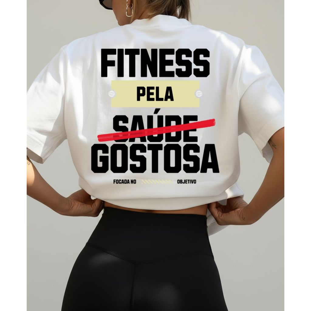 Camiseta Camisa Tshirt Feminina 100% Algodão Casual Oversized Treino Gym Fitness Academia Fitness S