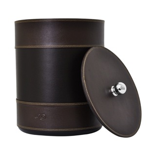 Lixeira C/ Tampa Revestida Em Couro - Bidone - Galvani em Oferta na Shopee