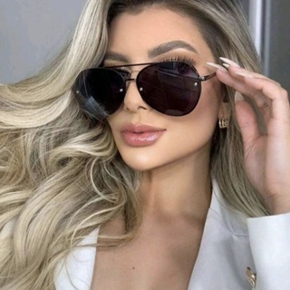 Óculos de sol feminino blogueira aviadorblazecom proteção UV400 e acessórios em Oferta na Shopee