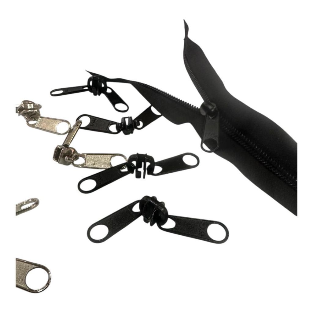 08un Cursor Duplo + 12mts Zíper Preto Barracas Camping Fechamento Abertura Interna Externa