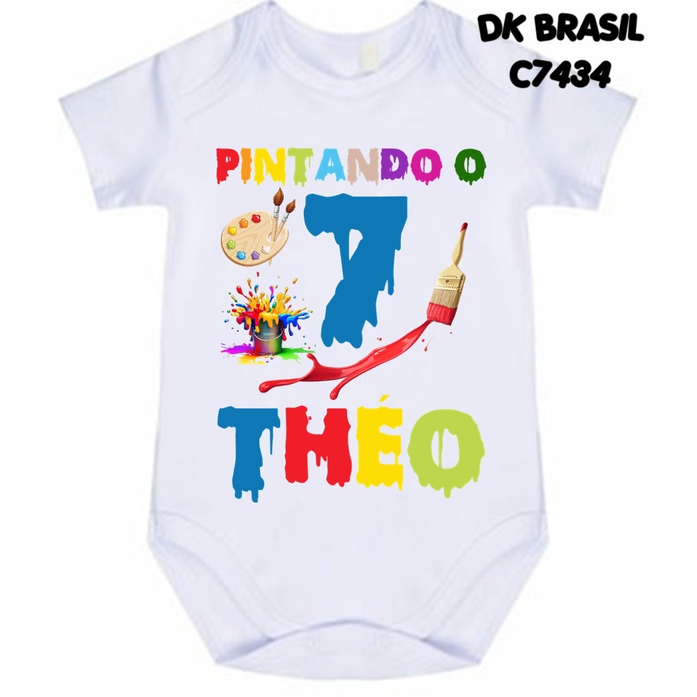 Body Pintando o 7 com nome Théo