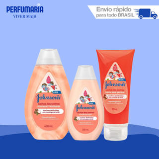 KIT JOHNSON'S BABY Cachos dos Sonhos - Shampoo + Condicionador + Creme de Pentear em Oferta na Shopee