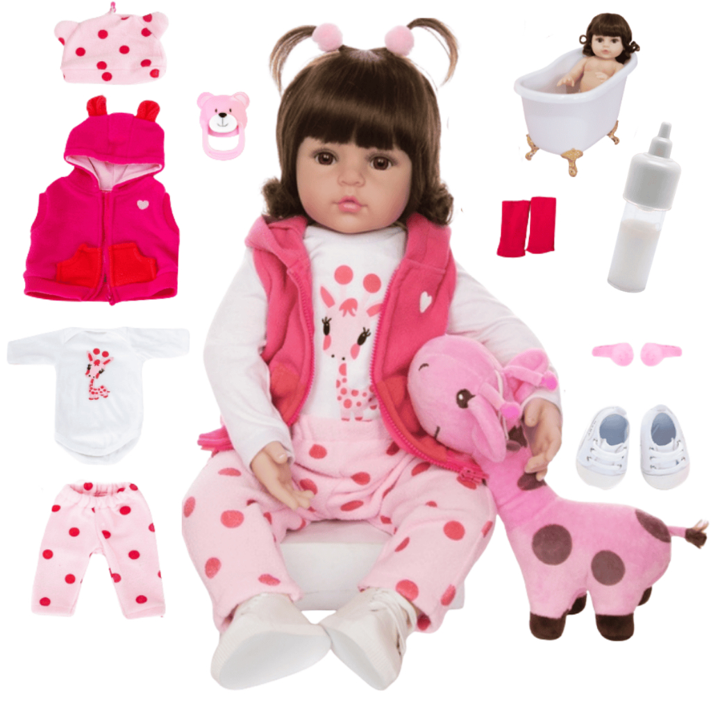 Boneca Bebê Reborn Girafinha Luxo Nova Realista de Silicone Pode Dar Banho Envio Imediato em Oferta na Shopee