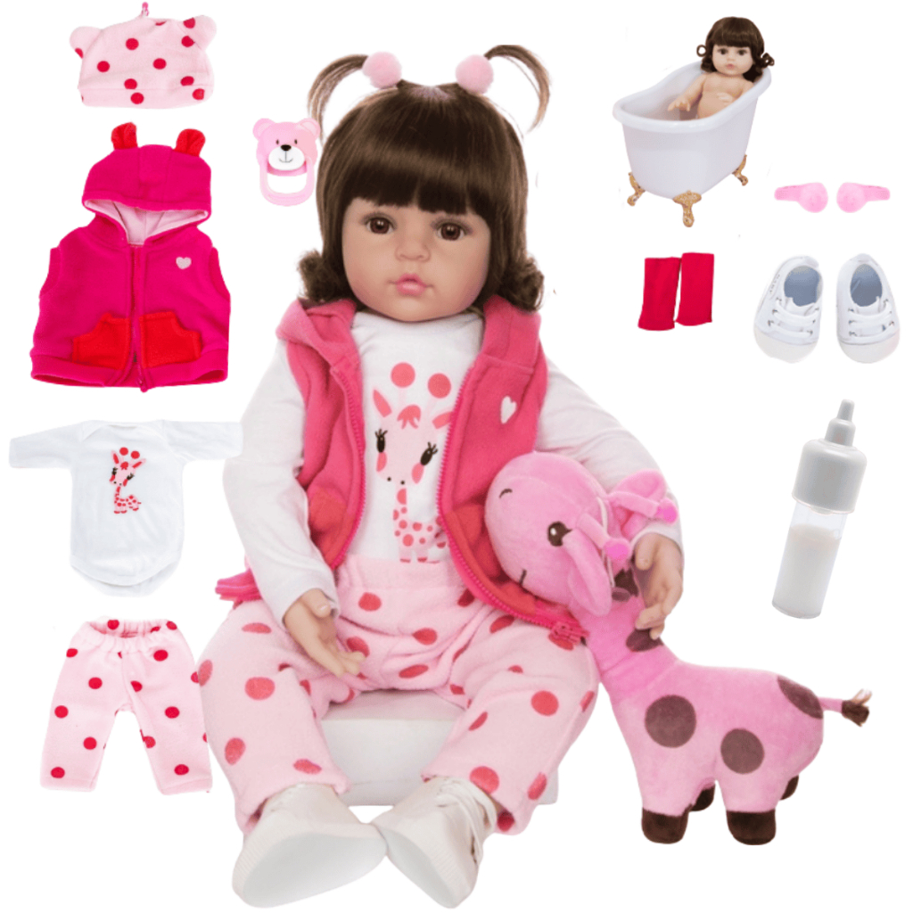 Boneca Bebê Reborn Girafinha Realista Em Silicone Original Pode Dar Banho Envio Imediato em Oferta na Shopee
