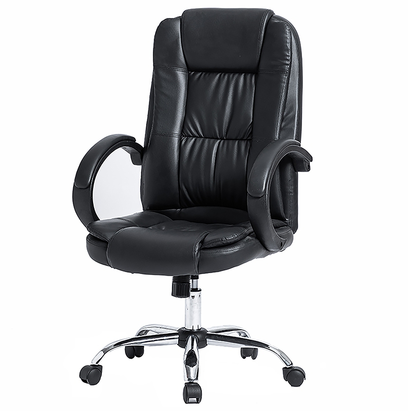 Detalhes do Cadeira Giratória Office Presidente Reclinável 130° Home Office na Cor Preta Design Confortável