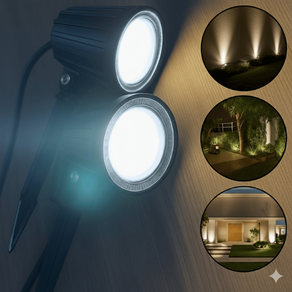 Kit 2 Espeto Jardim Luminária chão LED 7w Iluminação planta Paisagismo Jardim de inverno decoração