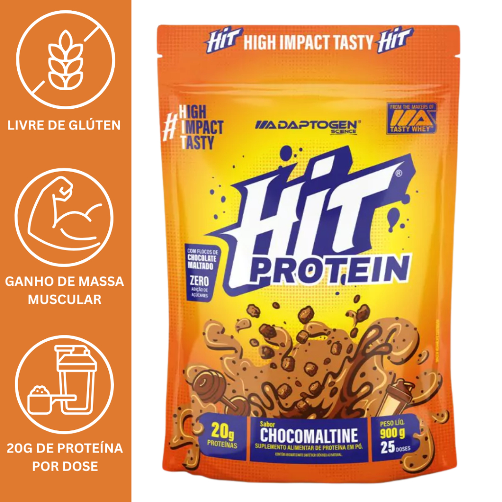 HIT PROTEIN SUPLEMENTO ALIMENTAR 900G REFIL (20g proteina por dose) - ADAPTOGEN