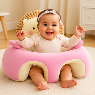 Assento Bebê Almofada Senta Bebê Sofá Pelúcia Apoio Postura Antiqueda Aprender Sentar Antialérgico Premium