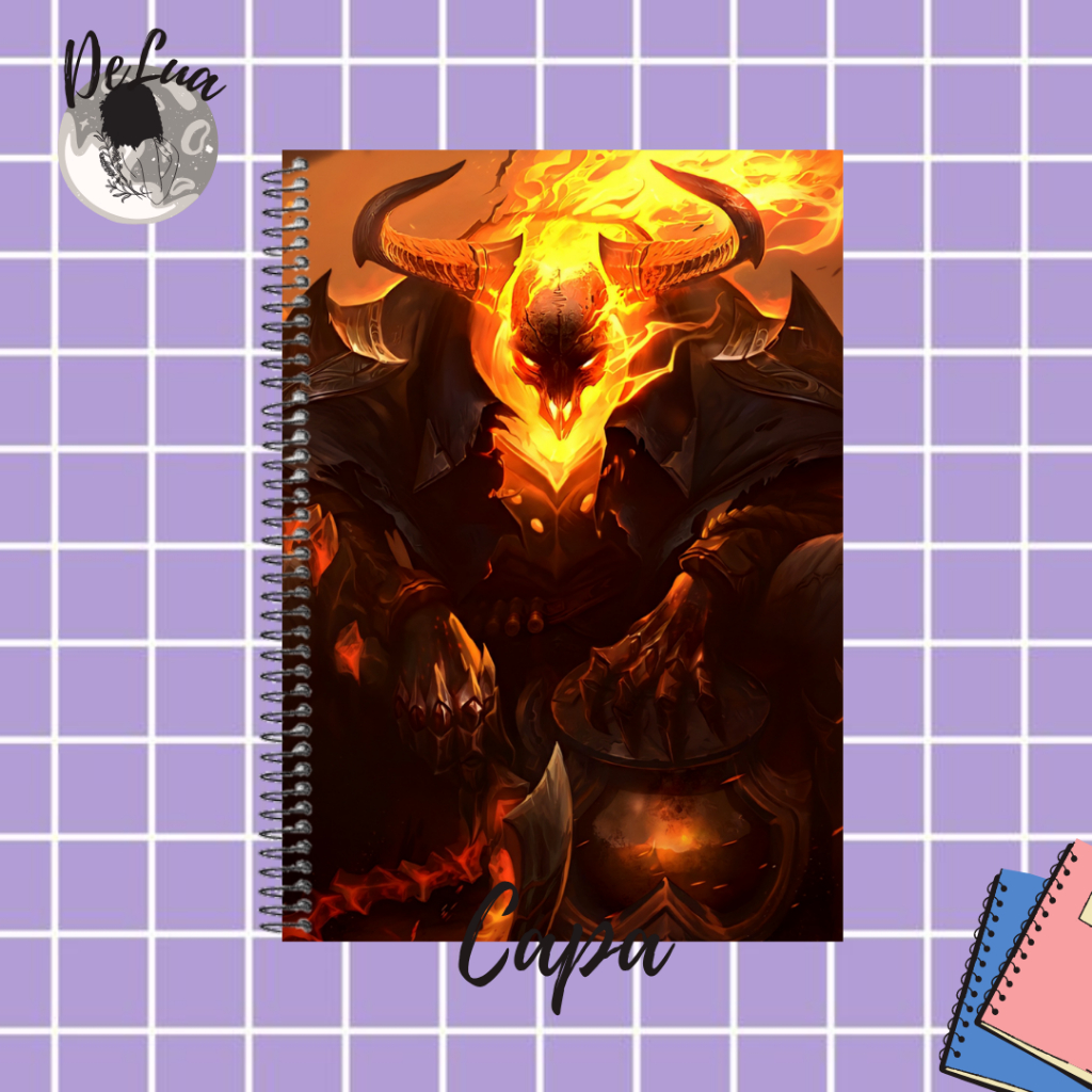 Caderno Encapado - Thresh Senna Velho Oeste | 1, 10 e 20  matérias | LeagueOfLegends LOL Jogo Geek Skin Presente