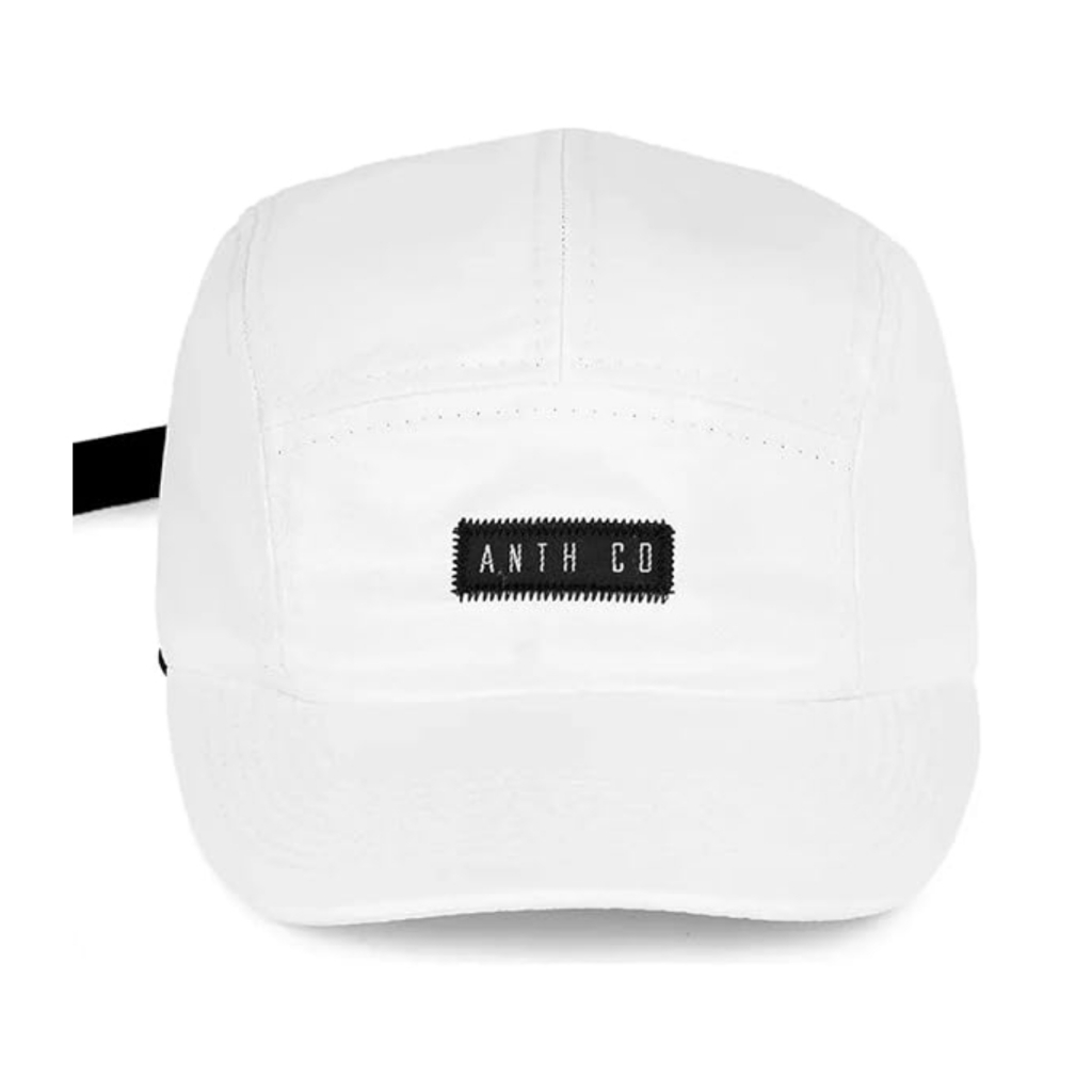 Boné Anth Co. Aba Curva Five Panel Strapback Fita Logo Branco Strapback Water Liso Skatista