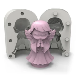 Molde de Silicone Anjinho Orando para fazer Sabonete Mini Vela Biscuit peça de Gesso Resina DIY