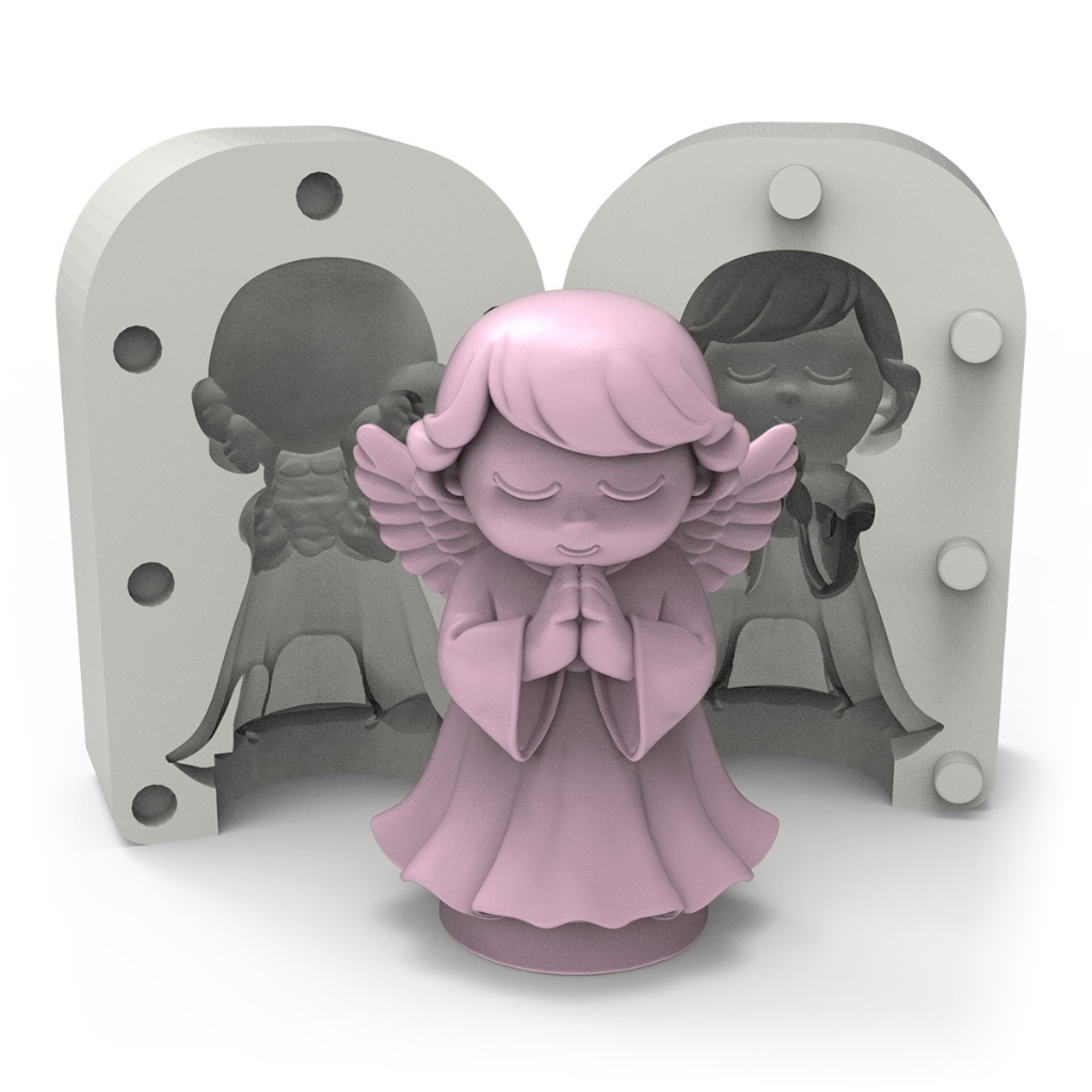 Forma de Silicone Anjo Menina Orando Mini para fazer Sabonete Vela Biscuit peça de Gesso | Anjinho