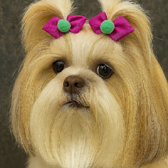 Laços Pet Lacinho  anita de Gorgorão Cachorro Fêmea Acessórios Fofos PetShop Banho e Tosa com pompom