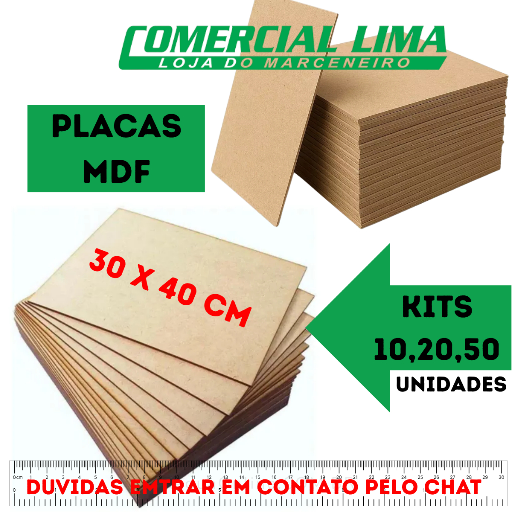Kit 10 20 50 Un 30 x 40 Chapa  MDF Cru 3mm Para Quadros Decorativos Porta Retrato Artesanato Adesiva
