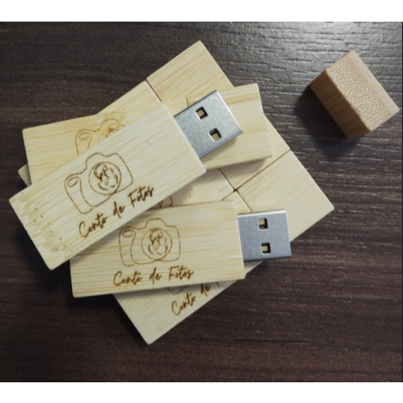 Pendrive retangular de bambu 4gb (personalizamos)