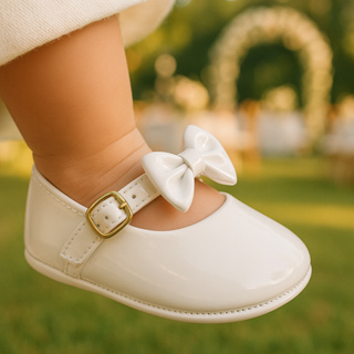 Sapatilha Bebê Feminina Laço Verniz Daminha Festa Batizado em Oferta na Shopee