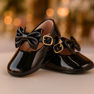 Sapatilha Bebê Feminina Laço Daminha Festa Batizado Preta em Oferta na Shopee