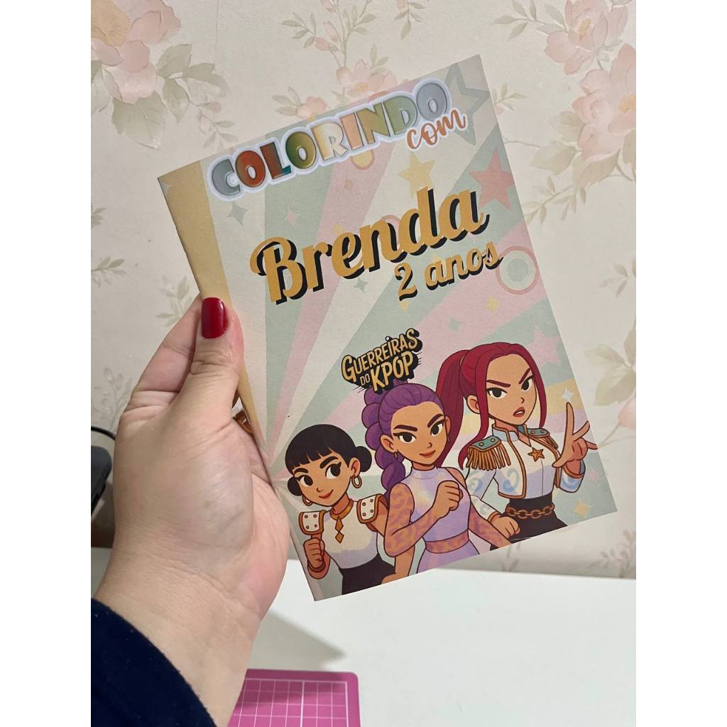 Livrinho de Colorir Personalizado Guerreira do K-Pop | Lembrancinha de aniversário | Festa Infantil