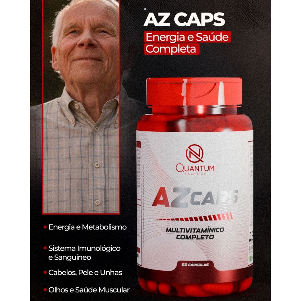 AZ Caps Fonte Vitaminas e Minerais Suplemento Multivitamínico Quantum Nutrition