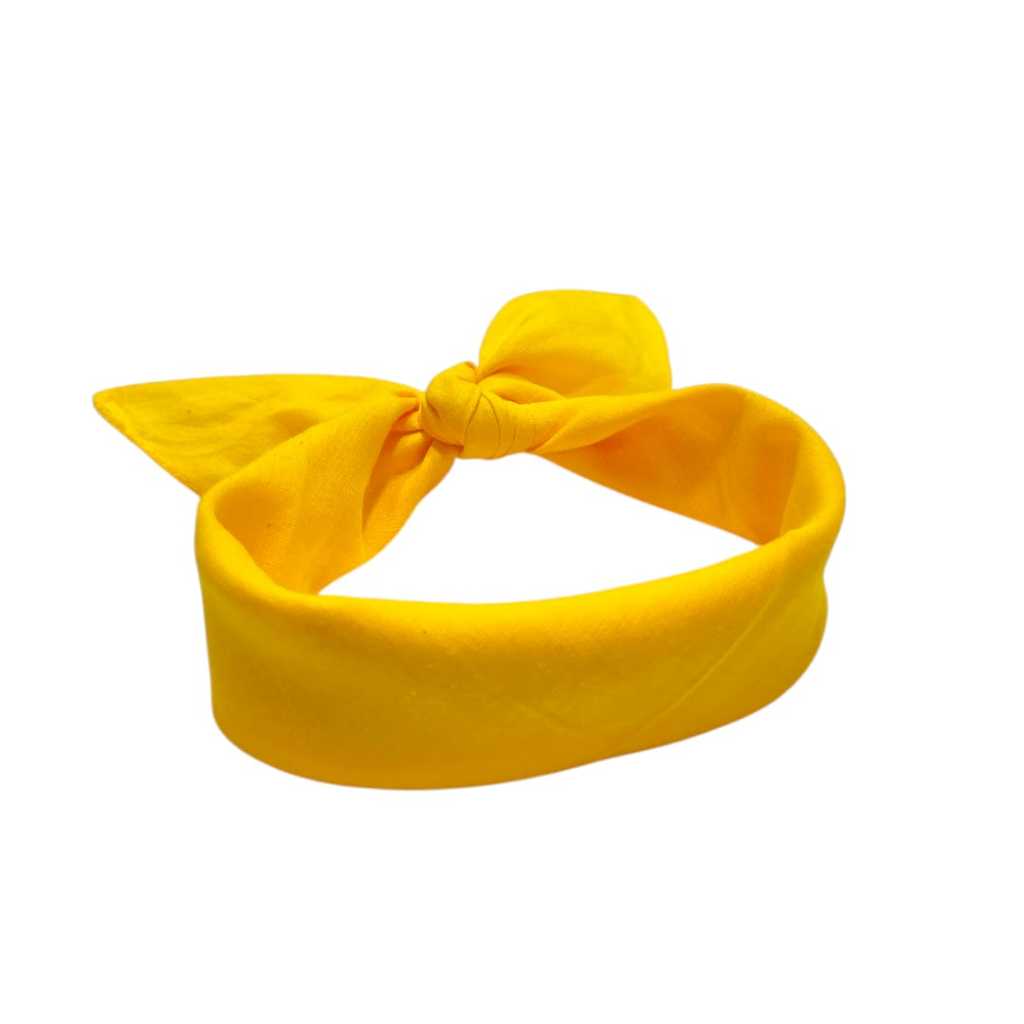 Bandana Lenço Amarelo Gema Forte Liso Tradicional Para Cabeça em Oferta na Shopee