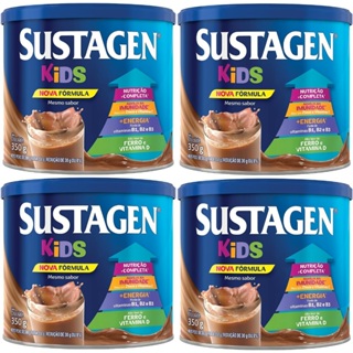 Kit 4 Latas Sustagen Kids Sabor Chocolate 350g Cada EQ.1 em Oferta na Shopee