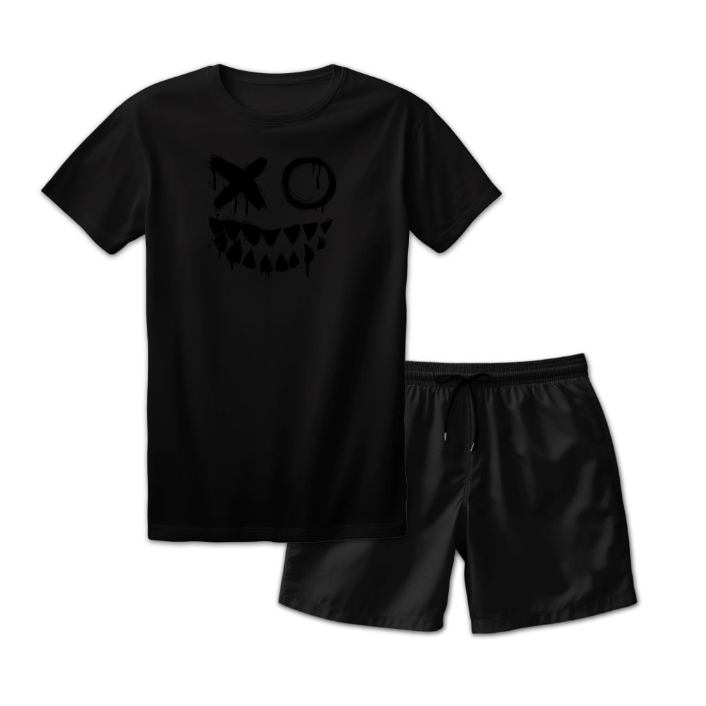 Camiseta Bermuda Estampado XOXPTO Algodão Conforto Edição Limitada Estilo Streetwear Verão Unissex