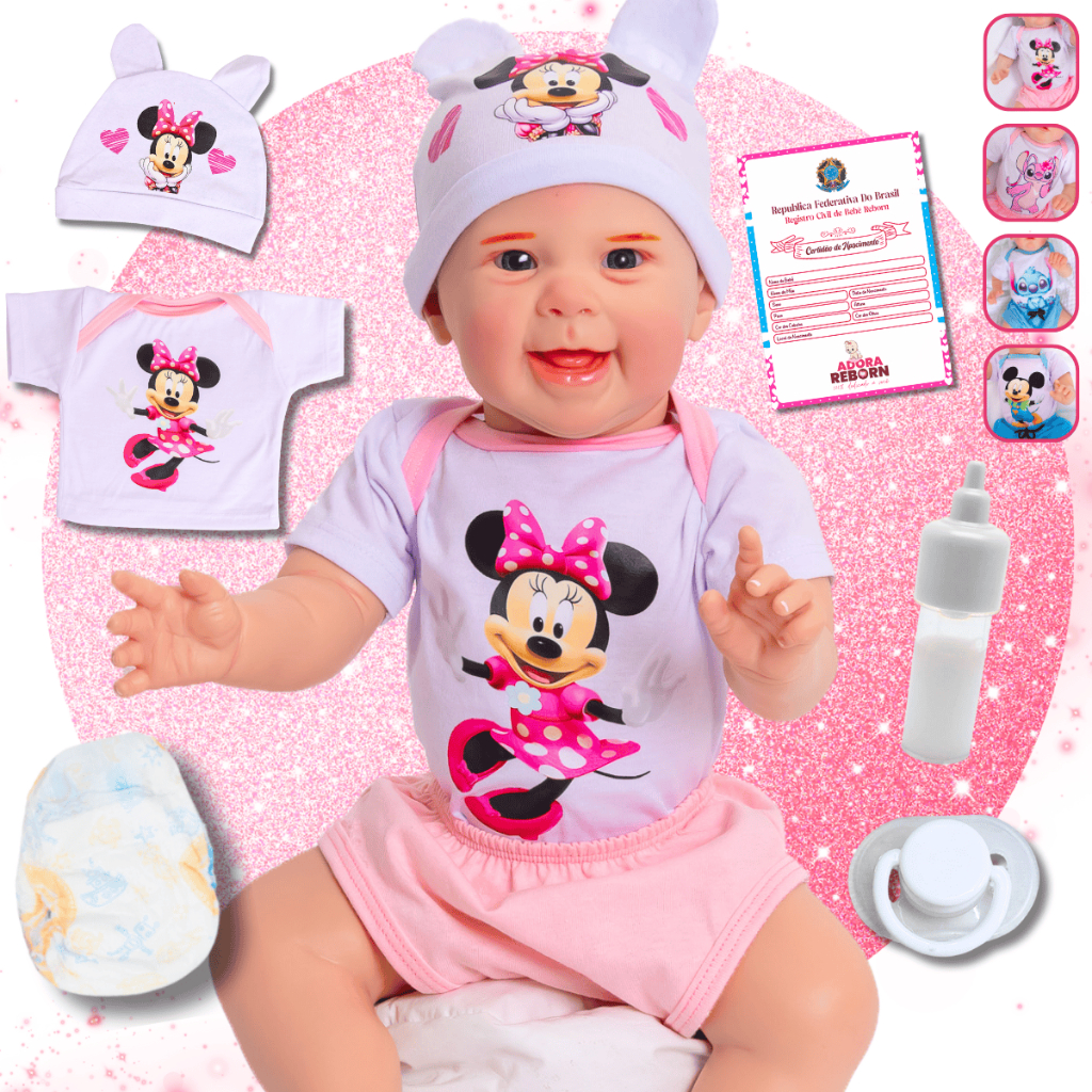 Bebê Reborn Boneca Realista Menina Com Kit Maternidade 100% Silicone Pode Dar Banho em Oferta na Shopee
