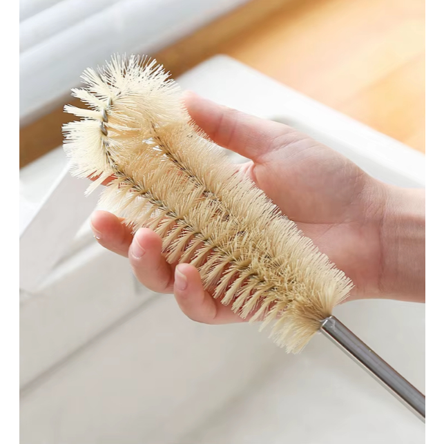 Tubular Multiuso - Escova Limpeza Cerdas bege cabo de madeira em Oferta na Shopee