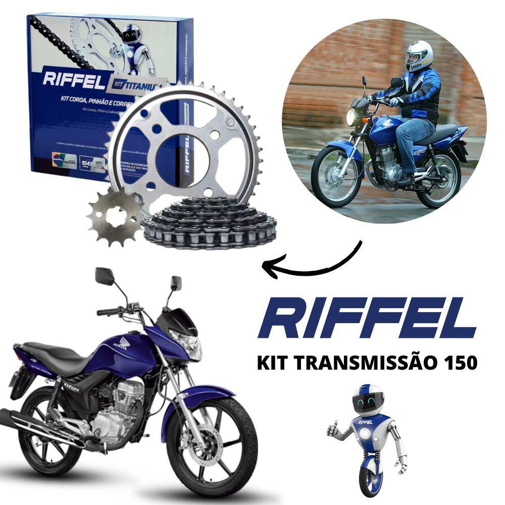 Kit Relação Cg 150/160 Titan Fan Start Cargo Aço 1045 Cg160 Titan160 Start160 Fan160 Transmissão — imagem 2 de 2