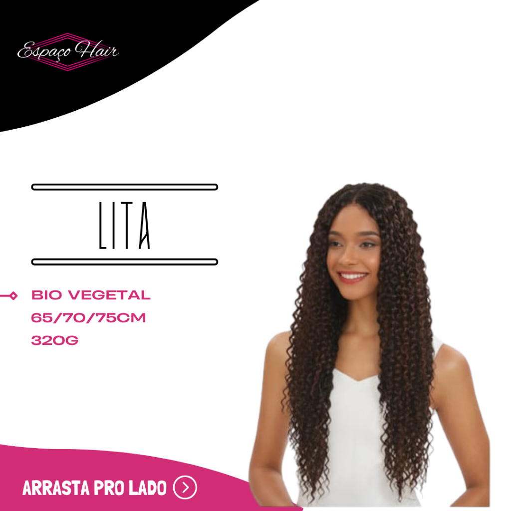 CABELO CACHEADO LITA - BIO VEGETAL - 320G - SLEEK B&V - SIMILAR AO CABELO HUMANO CACHO PERFEITO