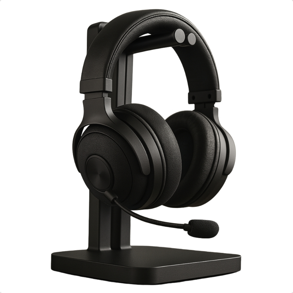 Suporte para Fone de Ouvido Headset Apoio de Mesa Base Estável Organizador Moderno Escritório Home Office